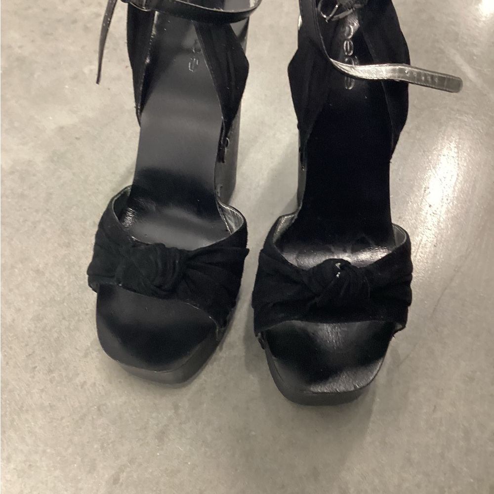 bebe Black and Silver Women's Heels